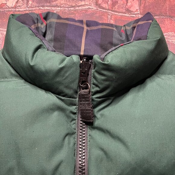 Eddie Bauer Vintage Puffer Reversible Jacket Vest Goose Down Green Men's Large - Picture 4 of 8